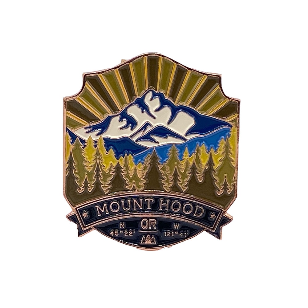 Landmarks Unlimited, Enamel, Pin, Mount Hood